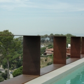 corten steel railing
