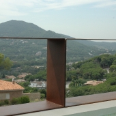 corten steel railing